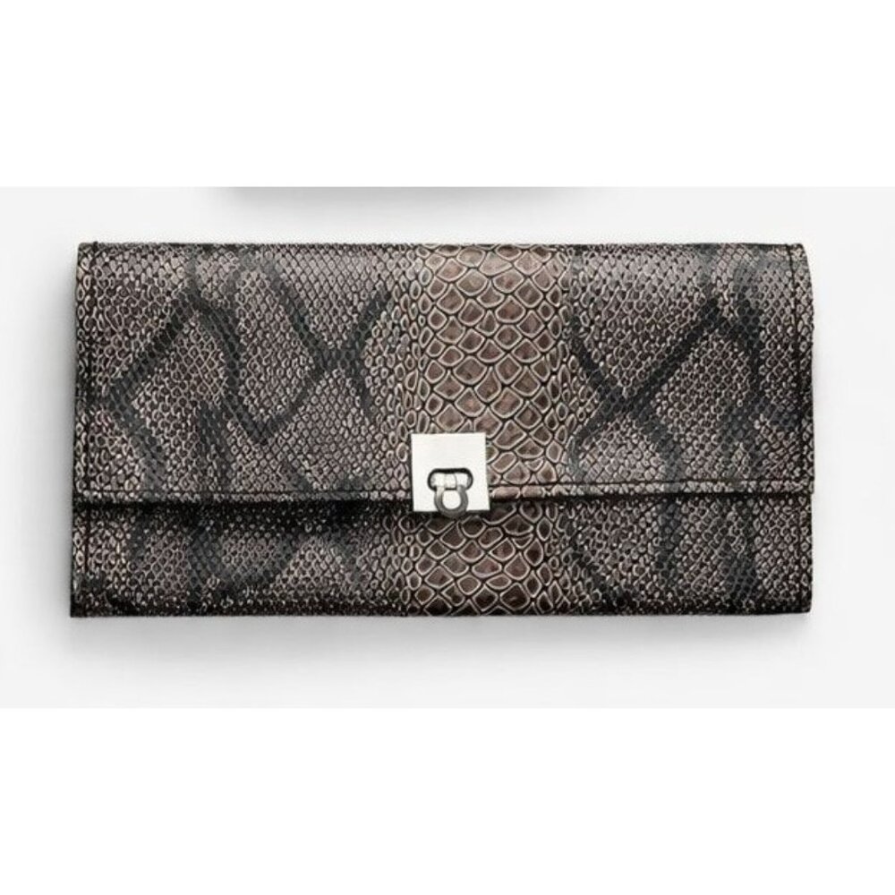 Faux Snakeskin Makeup Brush Roll Organizer Cosmetic Brush Holder Travel Case Clu - Picture 1 of 3